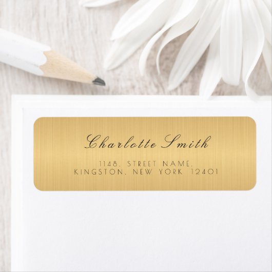 Minimalisme Golden Folie Return Address Labels (Insitu)