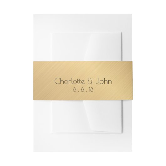 Minimalisme Golden Folie Return Address Labels Uitnodigingen Wikkel (Voorkant Voorbeeld)