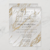 Minimalisme Goud Wit Grijs Marmer Zilver Metaal Kaart (Voorkant / Achterkant)