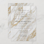 Minimalisme Grijs Goud Witte Marmer Verjaardag Kaart (Voorkant / Achterkant)