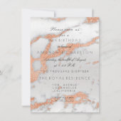 Minimalisme Grijs Marmer Roze Goud Koper Verjaarda Kaart (Voorkant)