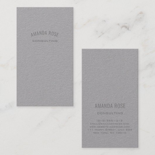 Minimalisme grijs Urban Gray Professional Consulti Visitekaartje (Voorkant / Achterkant)