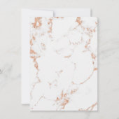 Minimalisme Grijs Witte Marmer Roze Koper Verjaard Kaart (Achterkant)