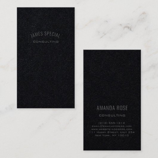 Minimalisme grijs zwart-grijs professioneel advies visitekaartje (Voorkant / Achterkant)