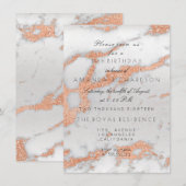 Minimalisme Grijze marmer Roos Gold Koper Kaart (Voorkant / Achterkant)