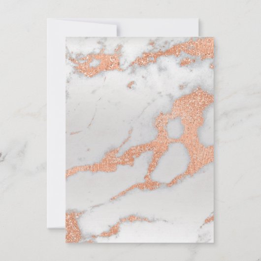 Minimalisme Grijze marmer Roos Gold Koper Kaart (Achterkant)