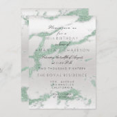 Minimalisme grijze marmer Silver Mint Green Birtha Kaart (Voorkant / Achterkant)