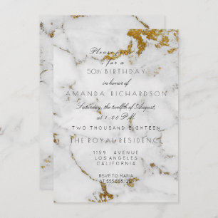 Minimalisme grijze witte marmer gouddag kaart