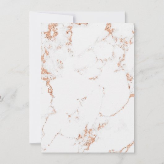 Minimalisme Grijze witte marmer Roos Koper op zate Kaart (Achterkant)