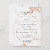 Minimalisme Grijze witte marmer Roos Koper op zate Kaart (Voorkant)