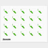 Minimalisme groen wit hart sticker (Vel)