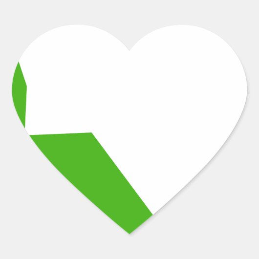 Minimalisme groen wit hart sticker (Voorkant)