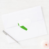 Minimalisme groen wit hart sticker (Envelop)