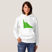 Minimalisme groen wit hoodie (Voorkant volledig)