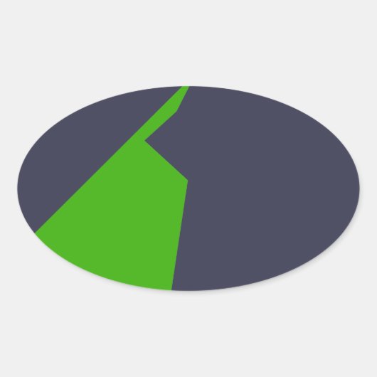 Minimalisme groen wit ovale sticker (Voorkant)