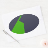 Minimalisme groen wit ovale sticker (Envelop)