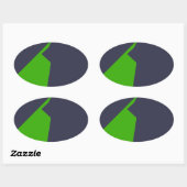 Minimalisme groen wit ovale sticker (Vel)