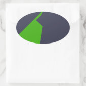 Minimalisme groen wit ovale sticker (Tas)