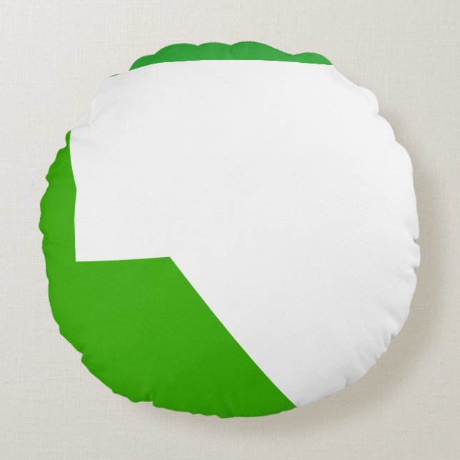 Minimalisme groen wit rond kussen (Voorkant)