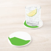 Minimalisme groen wit zandsteen onderzetter (Zijkant)