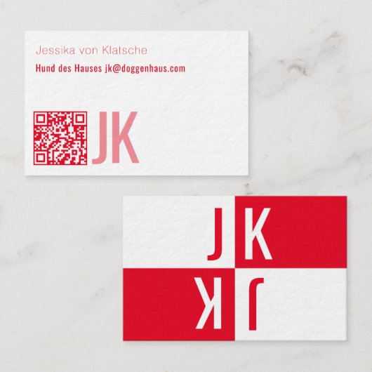 minimalisme in rode QR-code Visitekaartje (Voorkant / Achterkant)