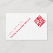 minimalisme in rode QR-code Visitekaartje (Voorkant)