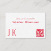 minimalisme in rode QR-code Visitekaartje (Voorkant)