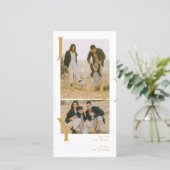 Minimalisme Joy 2 fotocollage vakantiefotokaart Feestdagenkaart (Staand voorkant)