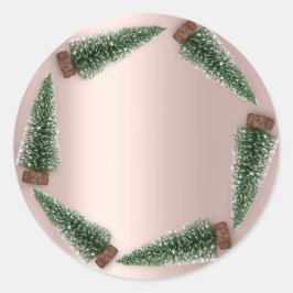 Minimalisme kerstboom cadeau groen Roos Ronde Sticker