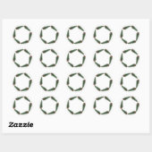 Minimalisme Kerstboom Gift Groen Wit Winter Ronde Sticker (Vel)
