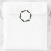 Minimalisme Kerstboom Gift Groen Wit Winter Ronde Sticker (Tas)