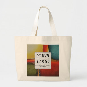 Minimalisme Kleurenblokkerend Bedrijf Promotioneel Grote Tote Bag
