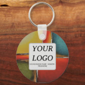 Minimalisme Kleurenblokkerend Bedrijf Promotioneel Sleutelhanger (Achterkant)