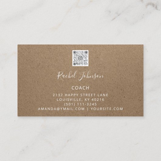 Minimalisme Kraft Elegant Couch Therapist Logo Visitekaartje (Achterkant)