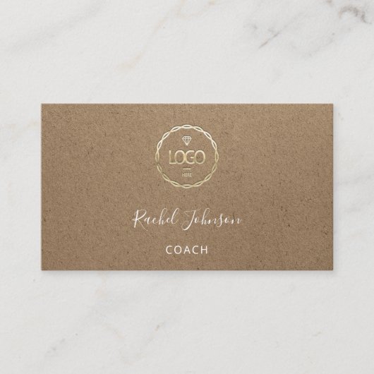 Minimalisme Kraft Elegant Couch Therapist Logo Visitekaartje (Voorkant)