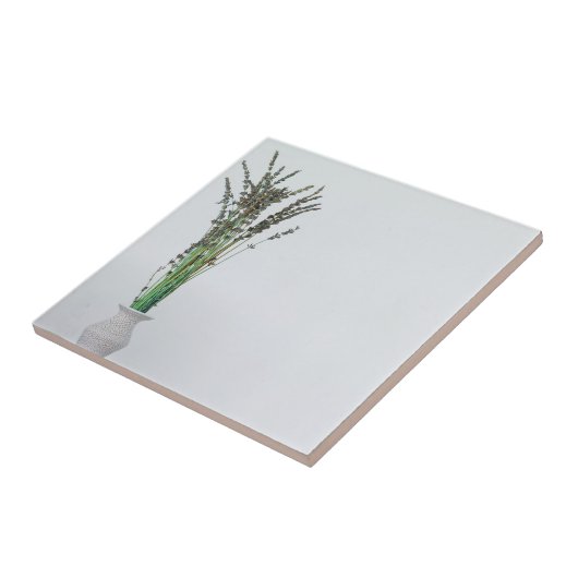 Minimalisme lavender Vase Tegeltje (Zijkant)
