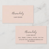 Minimalisme legant Script Makeup Artist Blush Visitekaartje (Voorkant / Achterkant)