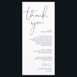 Minimalisme Manuscript van de Zeemacht het Plaatse Programmakaart<br><div class="desc">(Alle kleuren zijn aanpasbaar) Moderne Minimalisme Manuscript Plaatsing Dank u Kaart. Deel de liefde en show je waardering aan je gasten als ze op hun stoel zitten en deze persoonlijke charmante plek lezen. Bedankt. Het is een prachtige manier om je speciale dag feest af te geven! Ga naar onze website...</div>