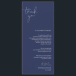 Minimalisme Manuscript van de Zeemacht het Plaatse Programmakaart<br><div class="desc">(Alle kleuren zijn aanpasbaar) Moderne Minimalisme Manuscript Plaatsing Dank u Kaart. Deel de liefde en show je waardering aan je gasten als ze op hun stoel zitten en deze persoonlijke charmante plek lezen. Bedankt. Het is een prachtige manier om je speciale dag feest af te geven! Ga naar onze website...</div>