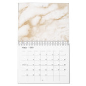 Minimalisme Marble White Grey Silver Gold Kalender (Mar 2027)