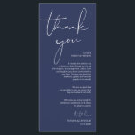 Minimalisme Marine Script Place setting Dank u Programmakaart<br><div class="desc">(Alle kleuren zijn aanpasbaar) Modern Minimalism Script Place Settings Thank You Card. Deel de liefde en show uw waardering voor uw gasten, wanneer ze gaan zitten aan hun stoel en lees deze gepersonaliseerde charmante plaats. Dank u kaart. Het is een prachtige manier om je speciale feestdag af te trappen! Bezoek...</div>