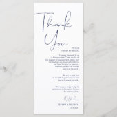 Minimalisme Marine Script Place setting Dank u Programmakaart (Voorkant)