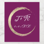 Minimalisme Marsala White Gold Initiaal Monogram L Wijn Etiket (Enkel label)