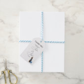 Minimalisme met een Hond Illustratie Cadeaulabel (Met Touw)