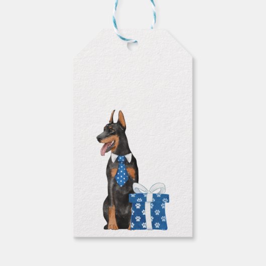 Minimalisme met een Hond Illustratie Cadeaulabel (Achterkant)