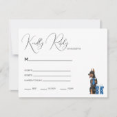 Minimalisme met een Hond Illustratie RSVP Kaartje (Voorkant)