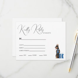 Minimalisme met een Hond Illustratie RSVP Kaartje