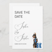 Minimalisme met een Hond Illustratie Save The Date (Voorkant / Achterkant)