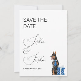Minimalisme met een Hond Illustratie Save The Date