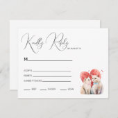 Minimalisme met een Katten Bruiloft RSVP Kaartje (Voorkant / Achterkant)